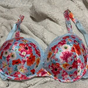 Victoria's Secret Blue and Red Floral Bra